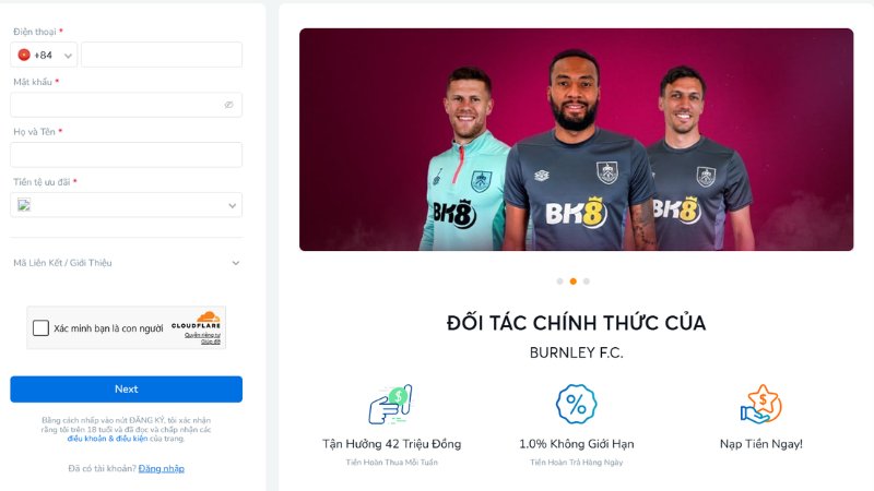 Một vài lưu ý khi đăng ký BK8